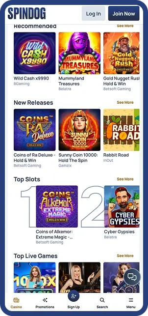 SpinDog Casino app