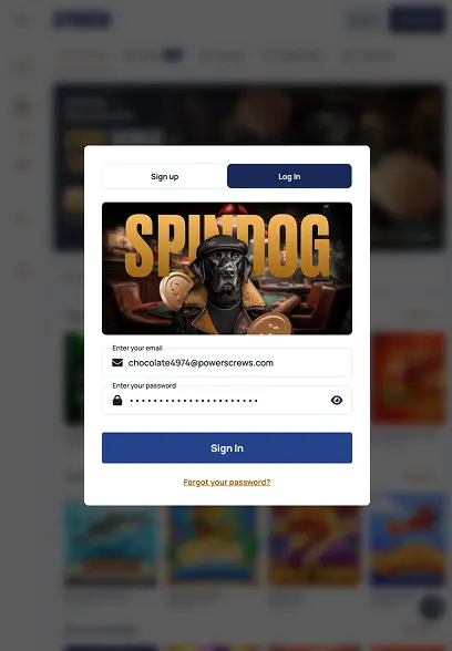 SpinDog Casino login