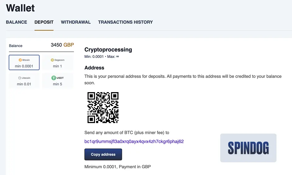 spindog deposit